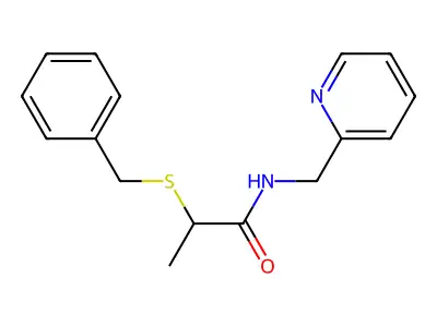 2-(benzylsulfanyl)-N-(pyridin-2-ylmethyl)propanamide structure