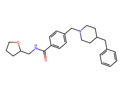 4-[(4-benzylpiperidin-1-yl)methyl]-N-(tetrahydrofuran-2-ylmethyl)benzamide structure
