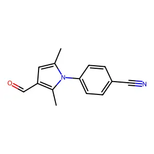 4-(3-formyl-2,5-dimethyl-1H-pyrrol-1-yl)benzonitrile structure