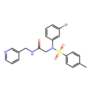 2-(3-bromo-N-(4-methylphenyl)sulfonylanilino)-N-(pyridin-3-ylmethyl)acetamide structure