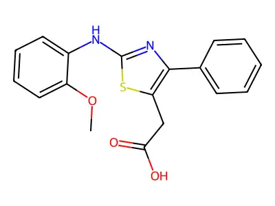 2-{2-[(2-Methoxyphenyl)amino]-4-phenyl-1,3-thiazol-5-yl}acetic acid structure