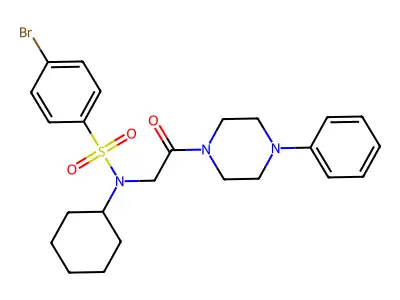 4-bromo-N-cyclohexyl-N-[2-oxo-2-(4-phenylpiperazin-1-yl)ethyl]benzenesulfonamide structure