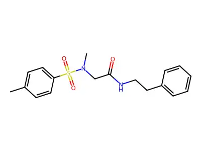N~2~-methyl-N~2~-[(4-methylphenyl)sulfonyl]-N-(2-phenylethyl)glycinamide structure