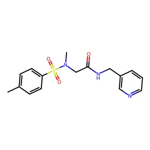 2-[methyl-(4-methylphenyl)sulfonylamino]-N-(pyridin-3-ylmethyl)acetamide structure