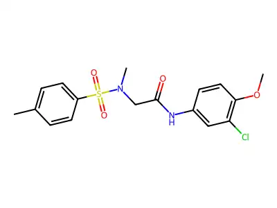 N-(3-chloro-4-methoxyphenyl)-2-[methyl-(4-methylphenyl)sulfonylamino]acetamide structure