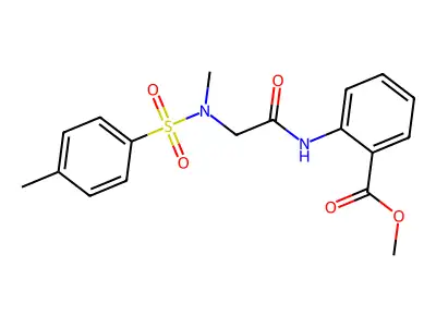 methyl 2-({N-methyl-N-[(4-methylphenyl)sulfonyl]glycyl}amino)benzoate structure