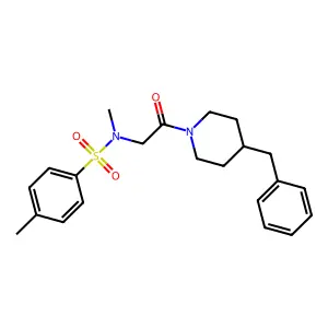 N-[2-(4-benzylpiperidin-1-yl)-2-oxoethyl]-N,4-dimethylbenzenesulfonamide structure
