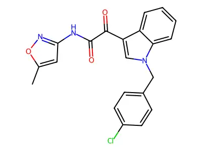 1-[(4-Chlorophenyl)methyl]-N-(5-methyl-3-isoxazolyl)-alpha-oxo-1H-indole-3-acetamide structure