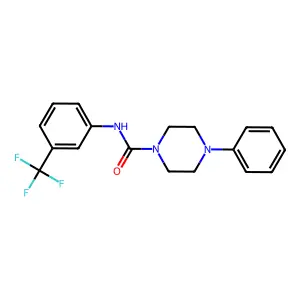 4-phenyl-N-[3-(trifluoromethyl)phenyl]piperazine-1-carboxamide structure