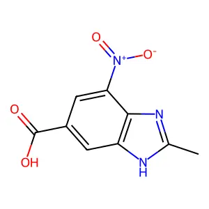 2-methyl-7-nitro-3H-benzimidazole-5-carboxylic acid structure