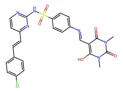 N-[4-[2-(4-Chlorophenyl)ethenyl]-2-pyrimidinyl]-4-[[(tetrahydro-1,3-dimethyl-2,4,6-trioxo-5(2H)-pyrimidinylidene)methyl]amino]benzenesulfonamide structure