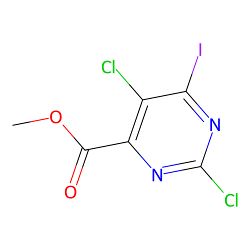 Methyl 2,5-dichloro-6-iodopyrimidine-4-carboxylate structure
