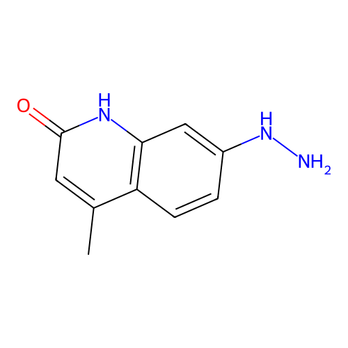 7-hydrazino-4-methyl-1H-quinolin-2-one structure