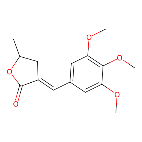 5-methyl-3-(3,4,5-trimethoxybenzylidene)dihydro-2(3H)-furanone structure
