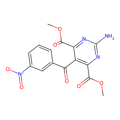 Dimethyl 2-amino-5-(3-nitrobenzoyl)pyrimidine-4,6-dicarboxylate structure