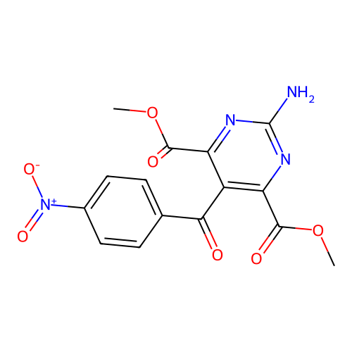 Dimethyl 2-amino-5-(4-nitrobenzoyl)pyrimidine-4,6-dicarboxylate structure