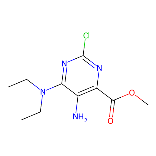 Methyl 5-amino-2-chloro-6-(diethylamino)pyrimidine-4-carboxylate structure