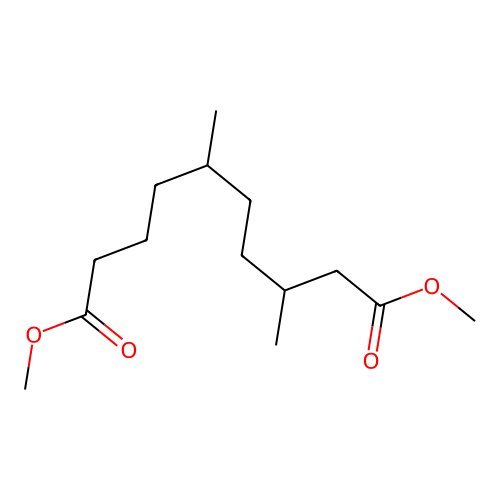 Decanedioic acid, 3,6-dimethyl-, dimethyl ester structure