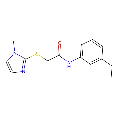 N-(3-ethylphenyl)-2-(1-methylimidazol-2-yl)sulfanylacetamide structure