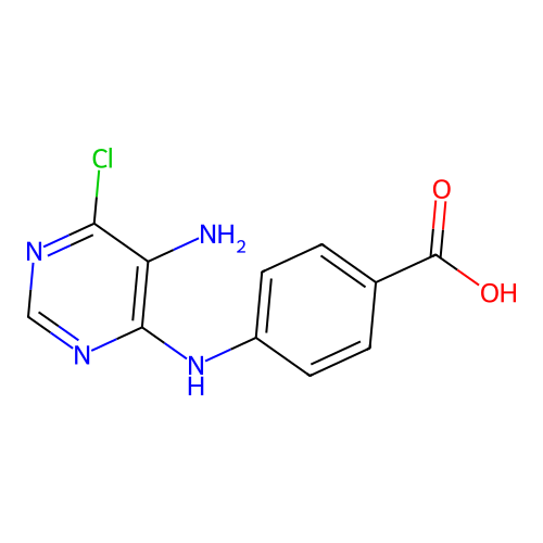 4-[(5-Amino-6-chloropyrimidin-4-yl)amino]benzoic acid structure