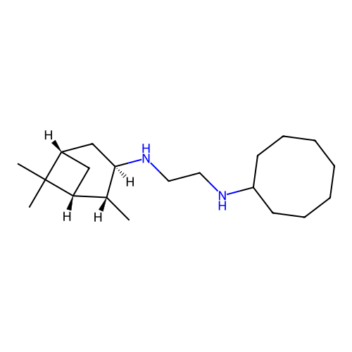 N-cyclooctyl-N'-[(1R,2R,3R,5S)-2,6,6-trimethylnorpinan-3-yl]ethane-1,2-diamine structure