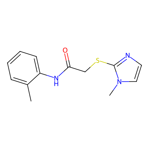 2-[(1-methyl-1H-imidazol-2-yl)sulfanyl]-N-(2-methylphenyl)acetamide structure