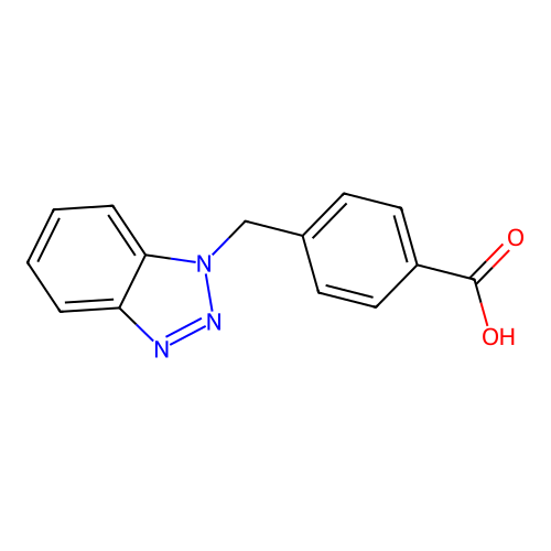 4-[(1H-1,2,3-benzotriazol-1-yl)methyl]benzoic acid structure