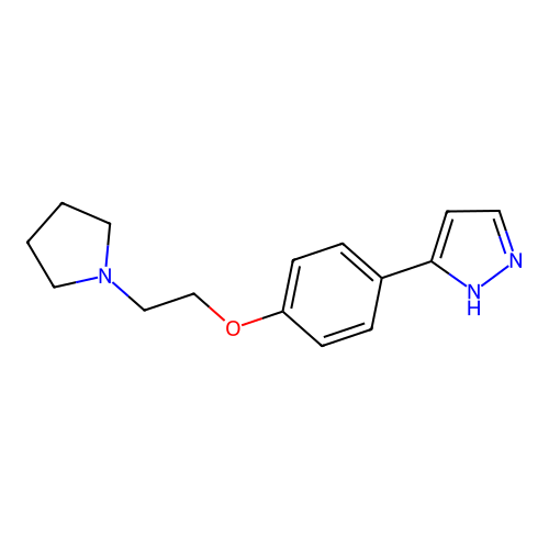 3-[4-(2-pyrrolidin-1-ylethoxy)phenyl]-1H-pyrazole structure