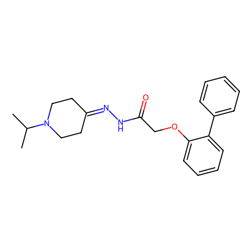 2-(biphenyl-2-yloxy)-N'-[1-(propan-2-yl)piperidin-4-ylidene]acetohydrazide structure
