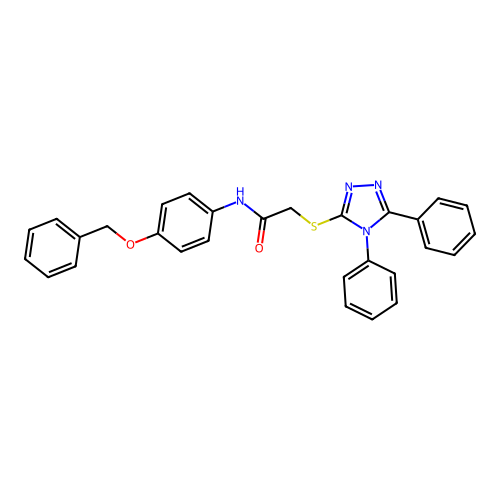 2-[(4,5-diphenyl-1,2,4-triazol-3-yl)sulfanyl]-N-(4-phenylmethoxyphenyl)acetamide structure