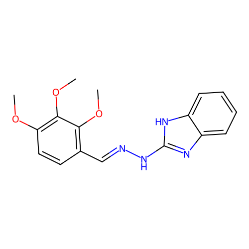 (E)-2-(2-(2,3,4-trimethoxybenzylidene)hydrazinyl)-1H-benzo[d]imidazole structure