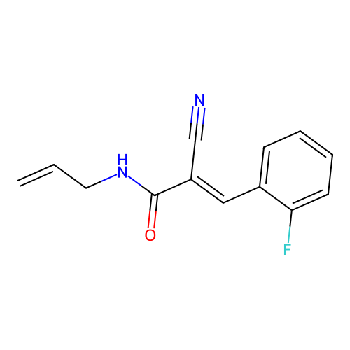 (E)-2-cyano-3-(2-fluorophenyl)-N-prop-2-enylprop-2-enamide structure