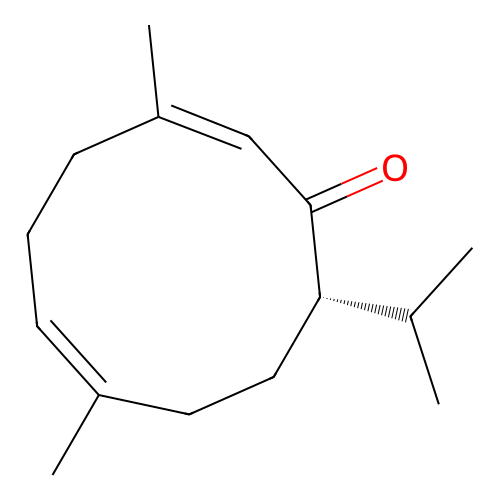 (2Z,6Z,10S)-3,7-dimethyl-10-propan-2-ylcyclodeca-2,6-dien-1-one structure