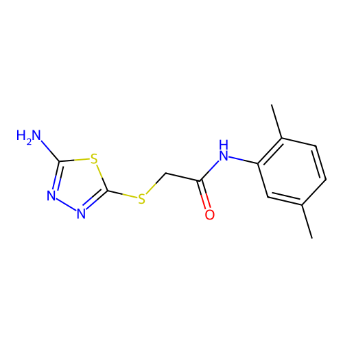 2-[(5-amino-1,3,4-thiadiazol-2-yl)sulfanyl]-N-(2,5-dimethylphenyl)acetamide structure