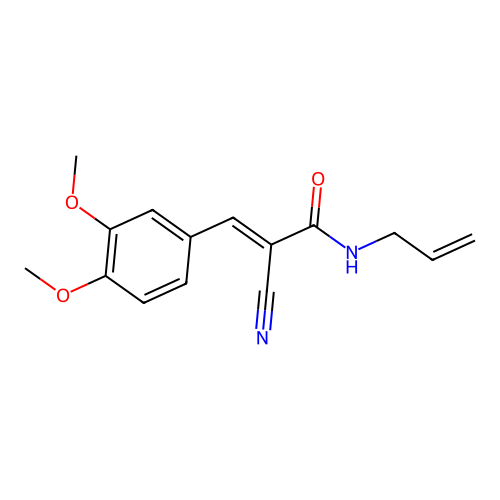 (E)-2-cyano-3-(3,4-dimethoxyphenyl)-N-prop-2-enylprop-2-enamide structure