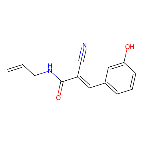 2-cyano-3-(3-hydroxyphenyl)-N-(prop-2-en-1-yl)prop-2-enamide structure