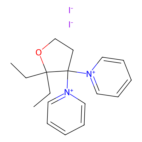 (Dihydro-3,3-diphenyl-(3H)-furan-2-ylidene)dimethylammonium iodide structure