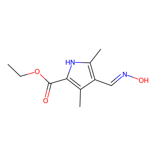 ethyl 4-((hydroxyimino)methyl)-3,5-dimethyl-1H-pyrrole-2-carboxylate structure
