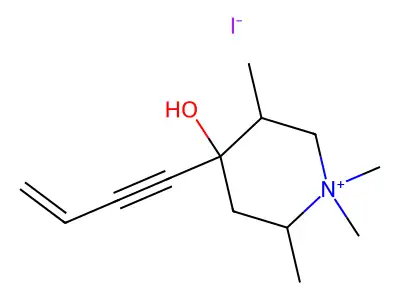 4-But-3-en-1-ynyl-4-hydroxy-1,1,2,5-tetramethylpiperidinium structure