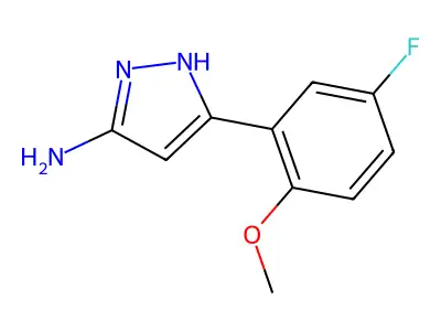 5-(5-fluoro-2-methoxyphenyl)-1H-pyrazol-3-amine structure