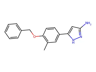 5-[3-Methyl-4-(phenylmethoxy)phenyl]-1H-pyrazol-3-amine structure