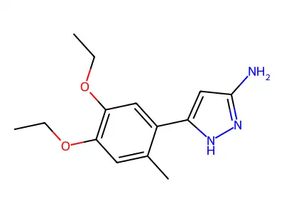3-(4,5-diethoxy-2-methylphenyl)-1H-pyrazol-5-amine structure