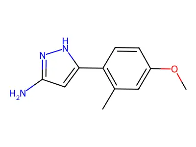 3-(4-methoxy-2-methylphenyl)-1H-pyrazol-5-amine structure