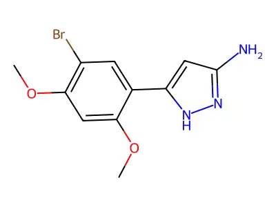 3-(5-bromo-2,4-dimethoxyphenyl)-1H-pyrazol-5-amine structure