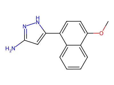 5-(4-methoxynaphthalen-1-yl)-1H-pyrazol-3-amine structure