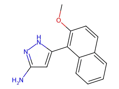 3-(2-methoxynaphthalen-1-yl)-1H-pyrazol-5-amine structure