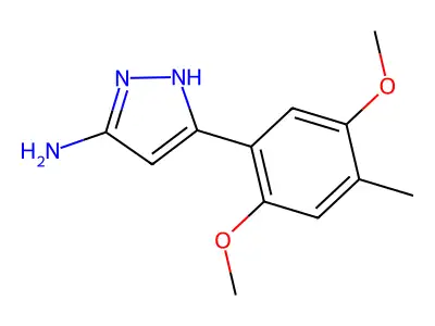 5-(2,5-dimethoxy-4-methylphenyl)-1H-pyrazol-3-amine structure