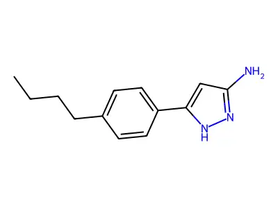 5-(4-butylphenyl)-1H-pyrazol-3-amine structure