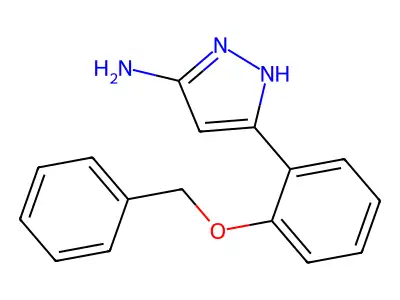5-[2-(benzyloxy)phenyl]-1H-pyrazol-3-amine structure