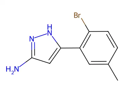 5-(2-bromo-5-methylphenyl)-1H-pyrazol-3-amine structure